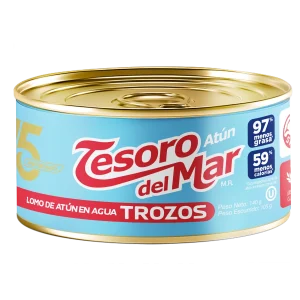 Atún Tesoro del mar, en agua trozos